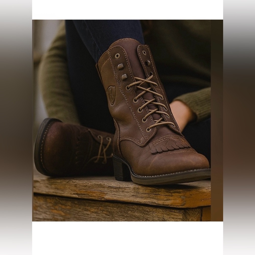Ariat Rustic Brown Leather Combat Boots